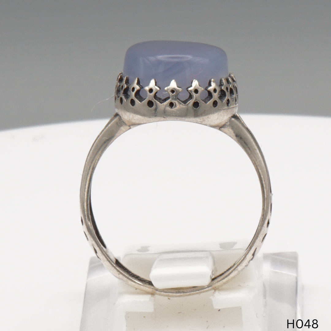925 Silber Herrenring mit echtem Jemen Achat - Aqeeq Yamani