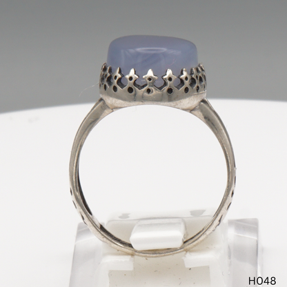 925 Silber Herrenring mit echtem Jemen Achat - Aqeeq Yamani