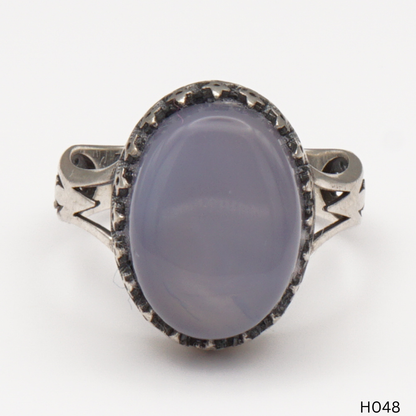 925 Silber Herrenring mit echtem Jemen Achat - Aqeeq Yamani