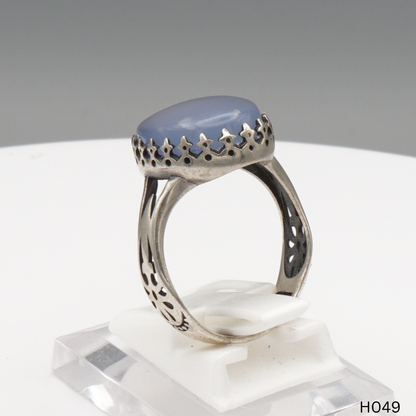 925 Silber Herrenring mit echtem Jemen Achat - Aqeeq Yamani