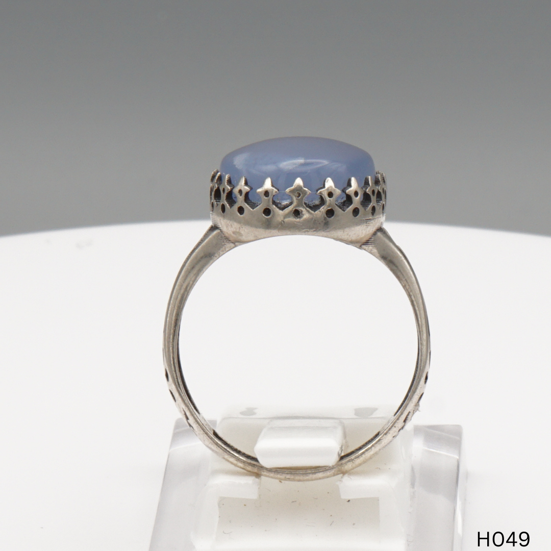 925 Silber Herrenring mit echtem Jemen Achat - Aqeeq Yamani
