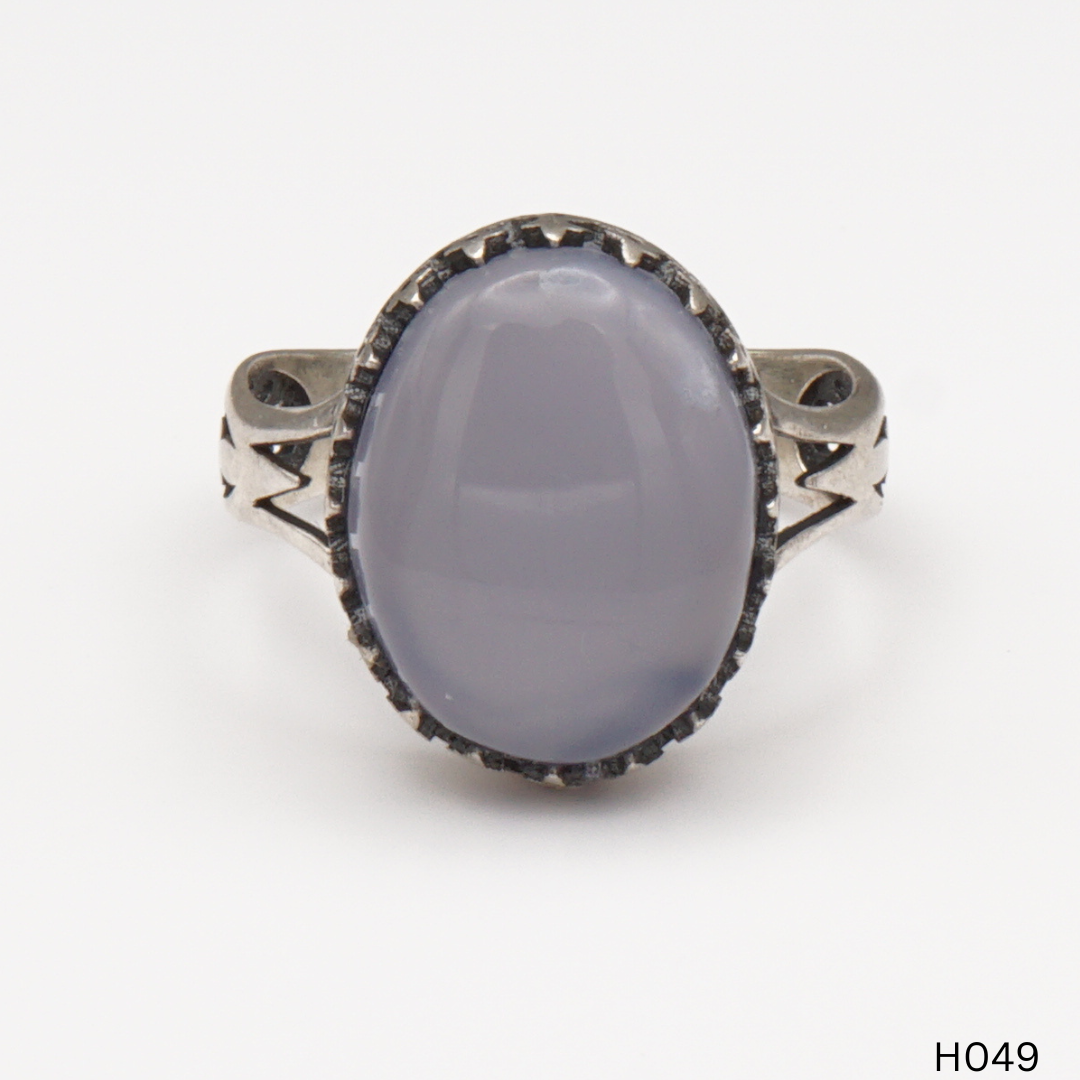 925 Silber Herrenring mit echtem Jemen Achat - Aqeeq Yamani