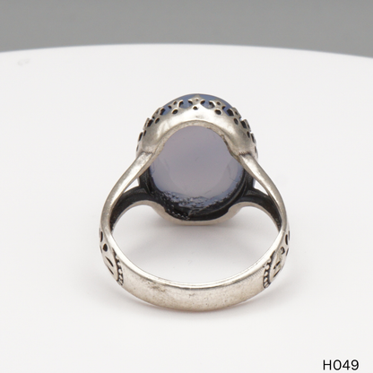 925 Silber Herrenring mit echtem Jemen Achat - Aqeeq Yamani