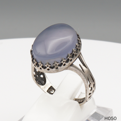 925 Silber Herrenring mit echtem Jemen Achat - Aqeeq Yamani