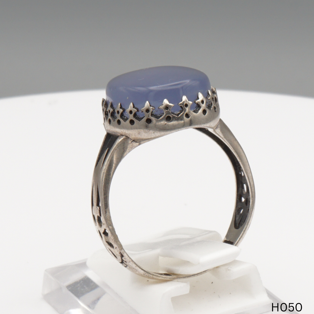 925 Silber Herrenring mit echtem Jemen Achat - Aqeeq Yamani