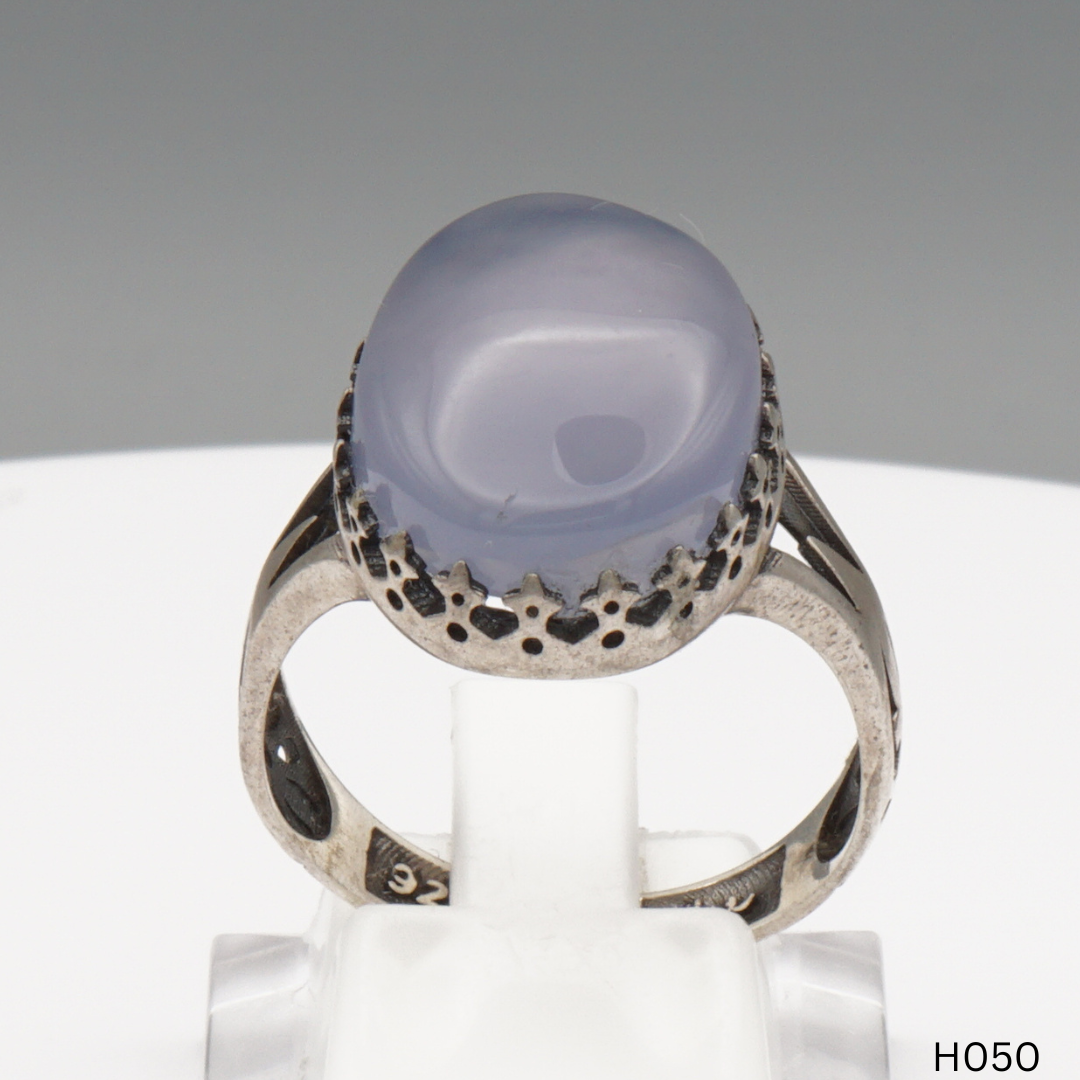 925 Silber Herrenring mit echtem Jemen Achat - Aqeeq Yamani