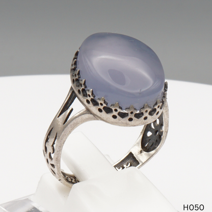 925 Silber Herrenring mit echtem Jemen Achat - Aqeeq Yamani