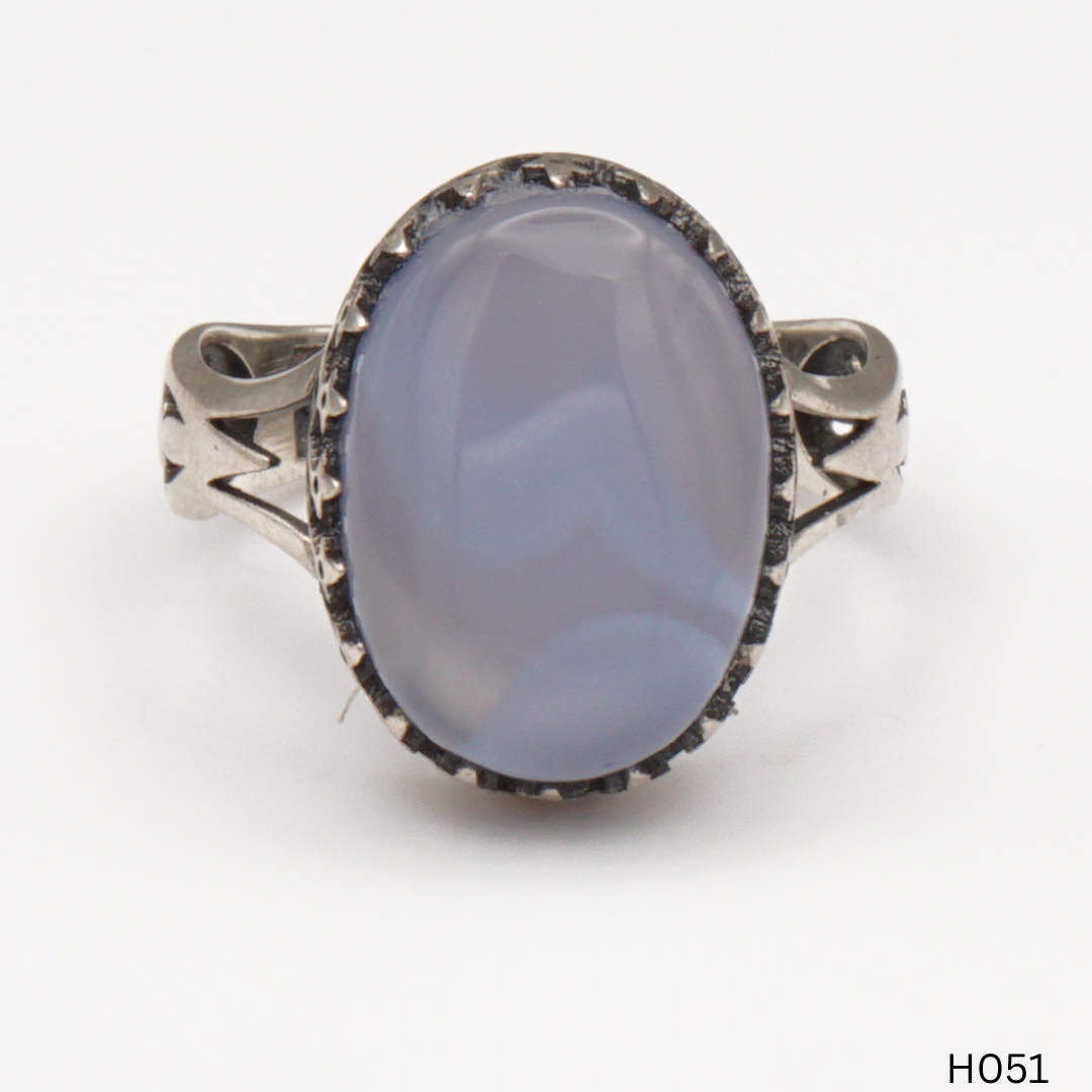 925 Silber Herrenring mit echtem Jemen Achat - Aqeeq Yamani