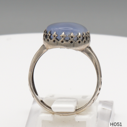925 Silber Herrenring mit echtem Jemen Achat - Aqeeq Yamani