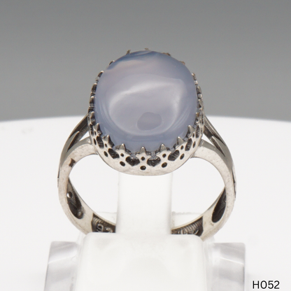 925 Silber Herrenring mit echtem Jemen Achat - Aqeeq Yamani