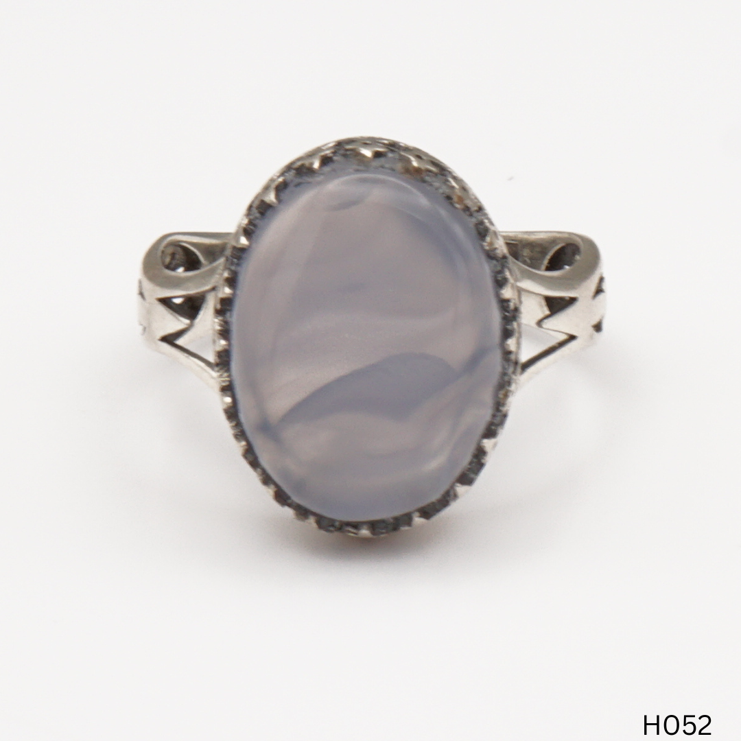 925 Silber Herrenring mit echtem Jemen Achat - Aqeeq Yamani