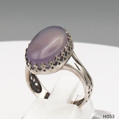 925 Silber Herrenring mit echtem Jemen Achat - Aqeeq Yamani