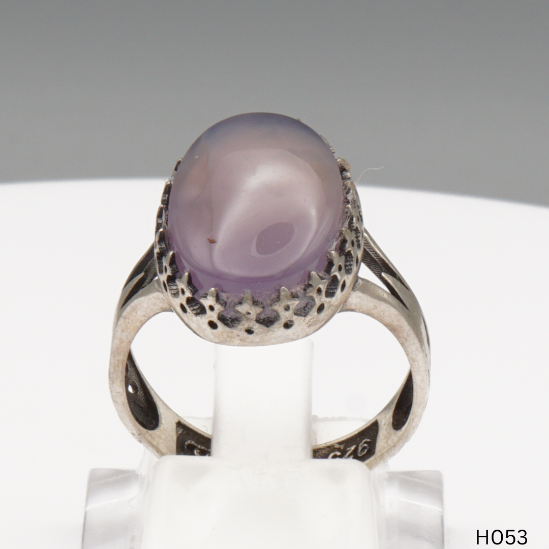 925 Silber Herrenring mit echtem Jemen Achat - Aqeeq Yamani