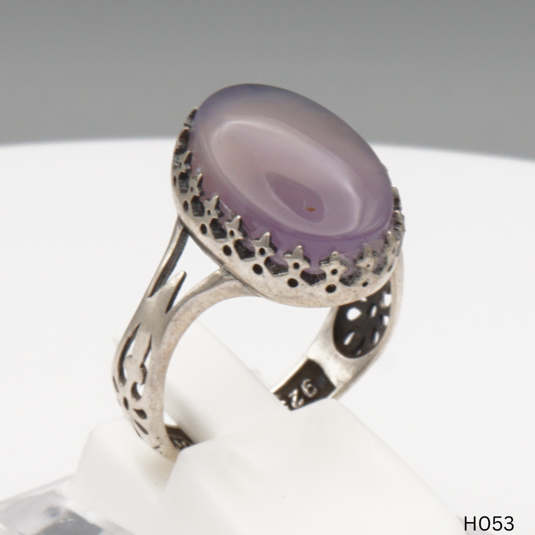 925 Silber Herrenring mit echtem Jemen Achat - Aqeeq Yamani