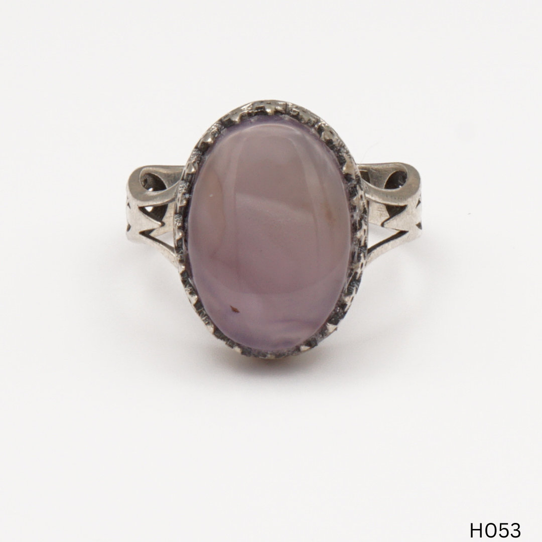 925 Silber Herrenring mit echtem Jemen Achat - Aqeeq Yamani