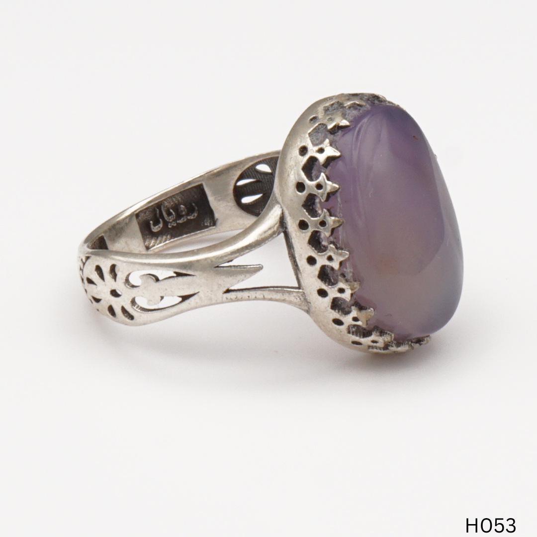 925 Silber Herrenring mit echtem Jemen Achat - Aqeeq Yamani