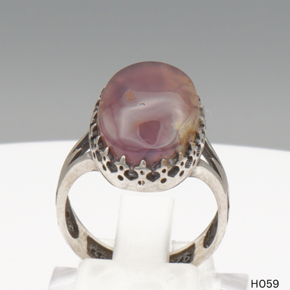 925 Silber Herrenring mit echtem Jemen Achat - Aqeeq Yamani