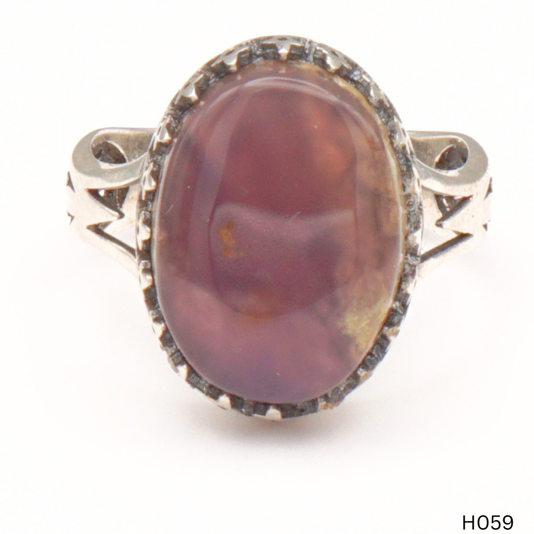 925 Silber Herrenring mit echtem Jemen Achat - Aqeeq Yamani
