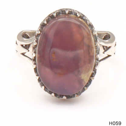 925 Silber Herrenring mit echtem Jemen Achat - Aqeeq Yamani