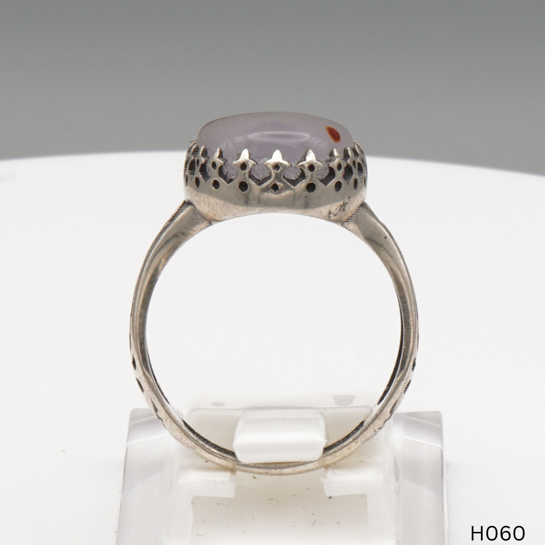 925 Silber Herrenring mit echtem Jemen Achat - Aqeeq Yamani