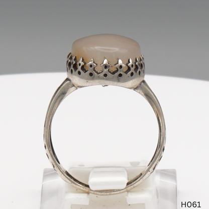 925 Silber Herrenring mit echtem Jemen Achat - Aqeeq Yamani