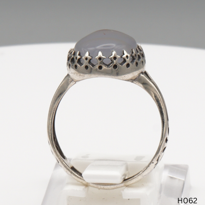 925 Silber Herrenring mit echtem Jemen Achat - Aqeeq Yamani