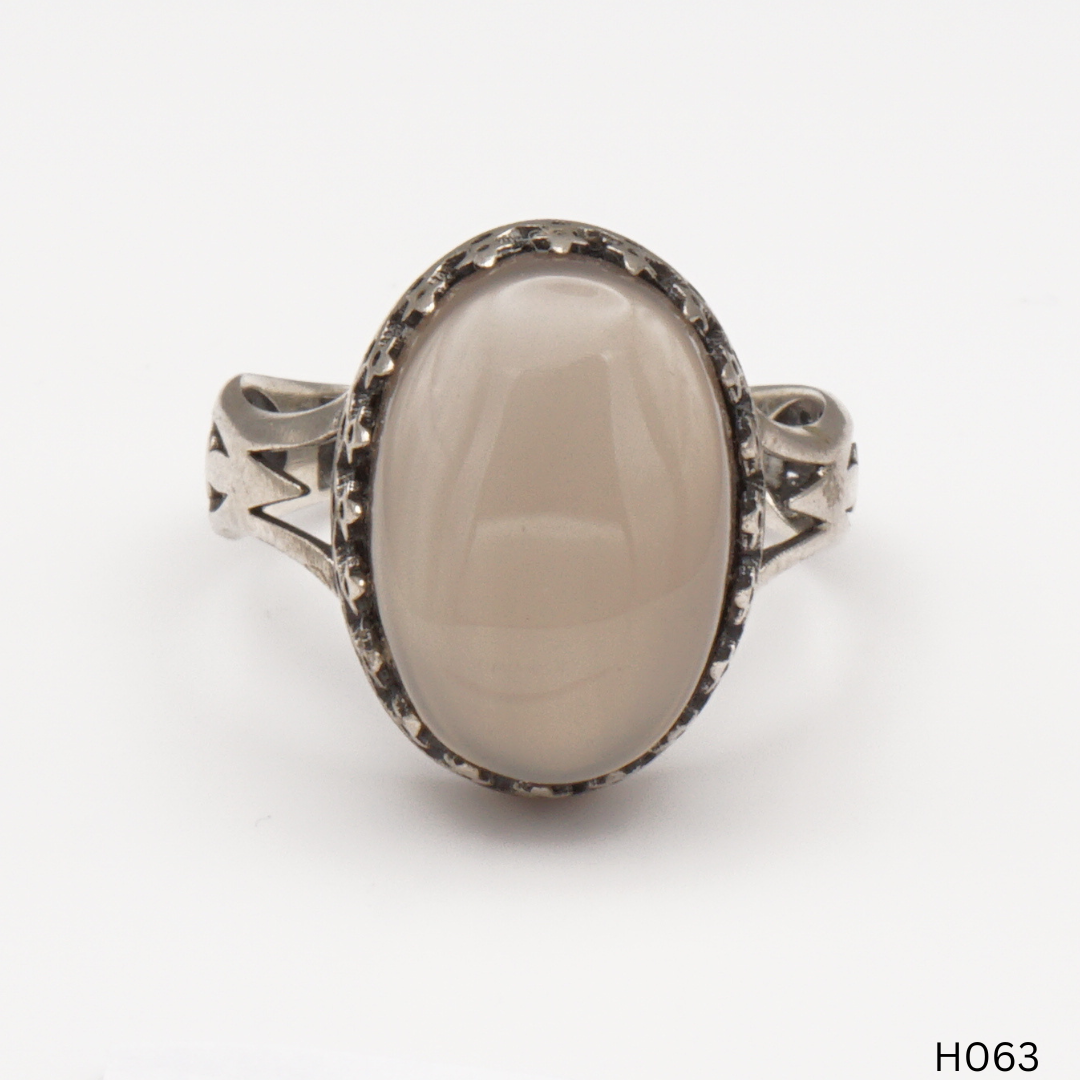 925 Silber Herrenring mit echtem Jemen Achat - Aqeeq Yamani