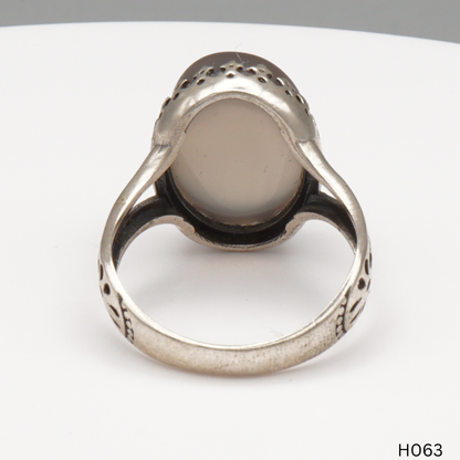 925 Silber Herrenring mit echtem Jemen Achat - Aqeeq Yamani