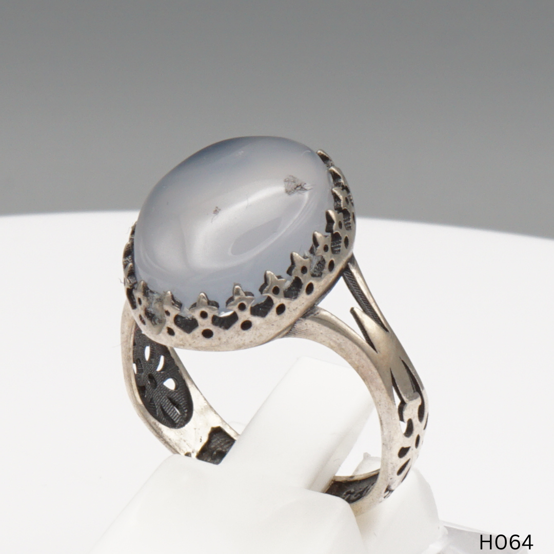 925 Silber Herrenring mit echtem Jemen Achat - Aqeeq Yamani