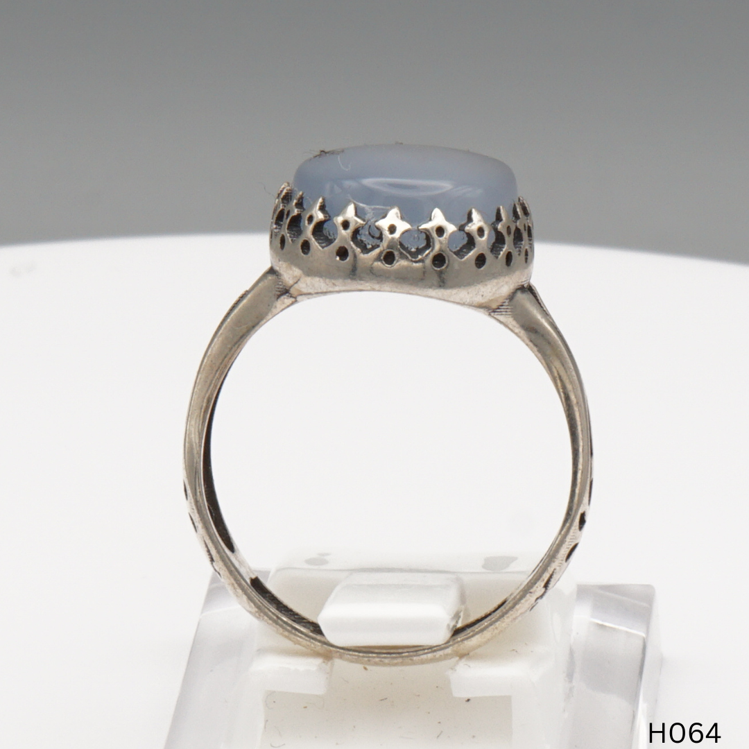 925 Silber Herrenring mit echtem Jemen Achat - Aqeeq Yamani