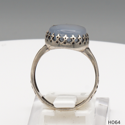 925 Silber Herrenring mit echtem Jemen Achat - Aqeeq Yamani
