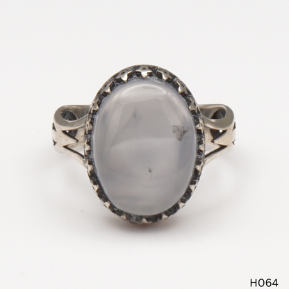 925 Silber Herrenring mit echtem Jemen Achat - Aqeeq Yamani