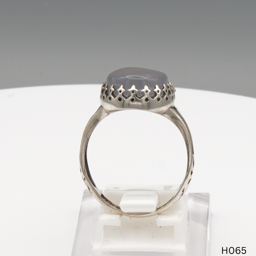 925 Silber Herrenring mit echtem Jemen Achat - Aqeeq Yamani