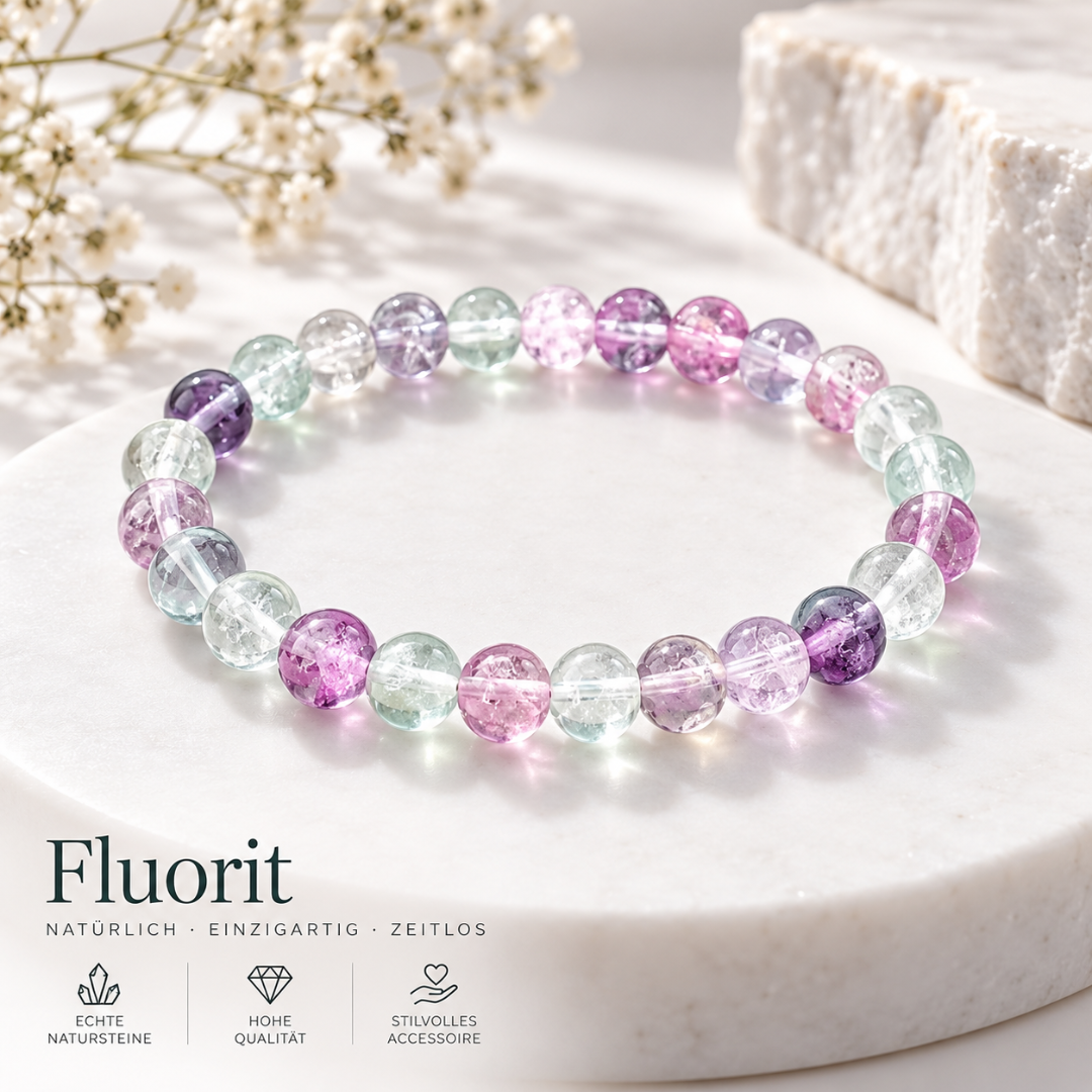Edelsteinarmband aus echtem Fluorit