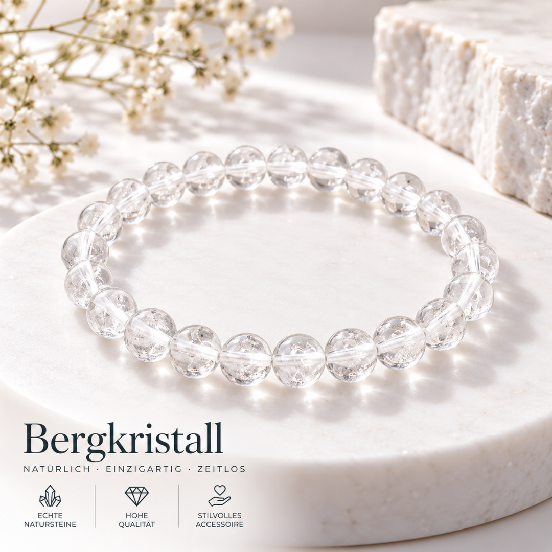 Edelsteinarmband aus echtem Bergkristall