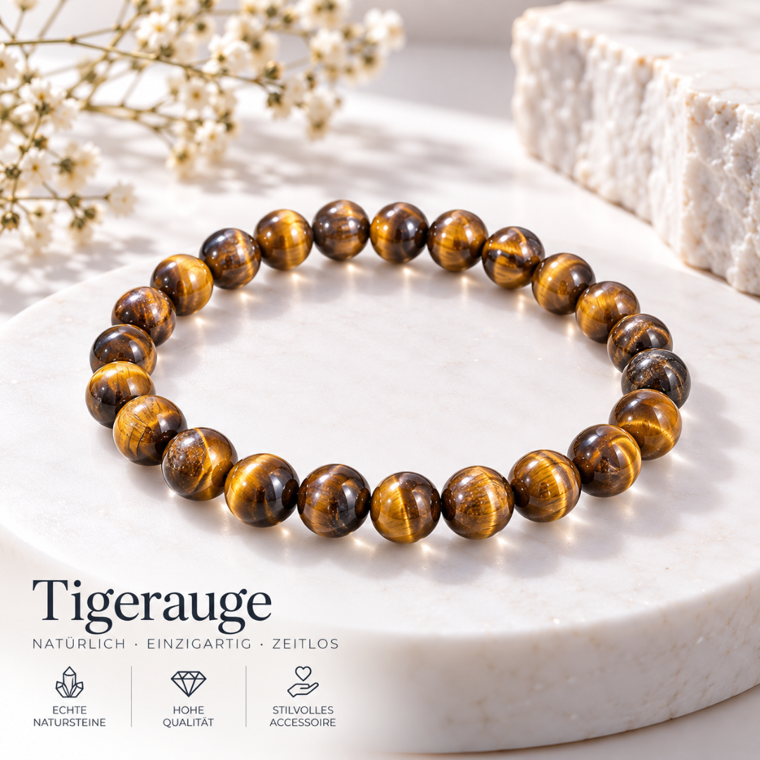 Edelsteinarmband aus echtem Tigerauge