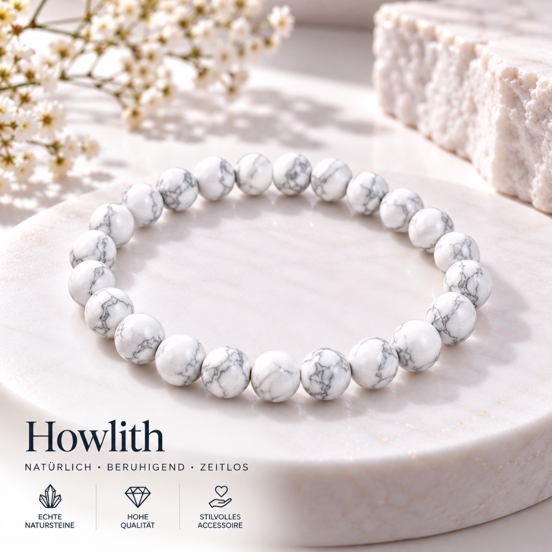 Edelsteinarmband aus echtem Howlith