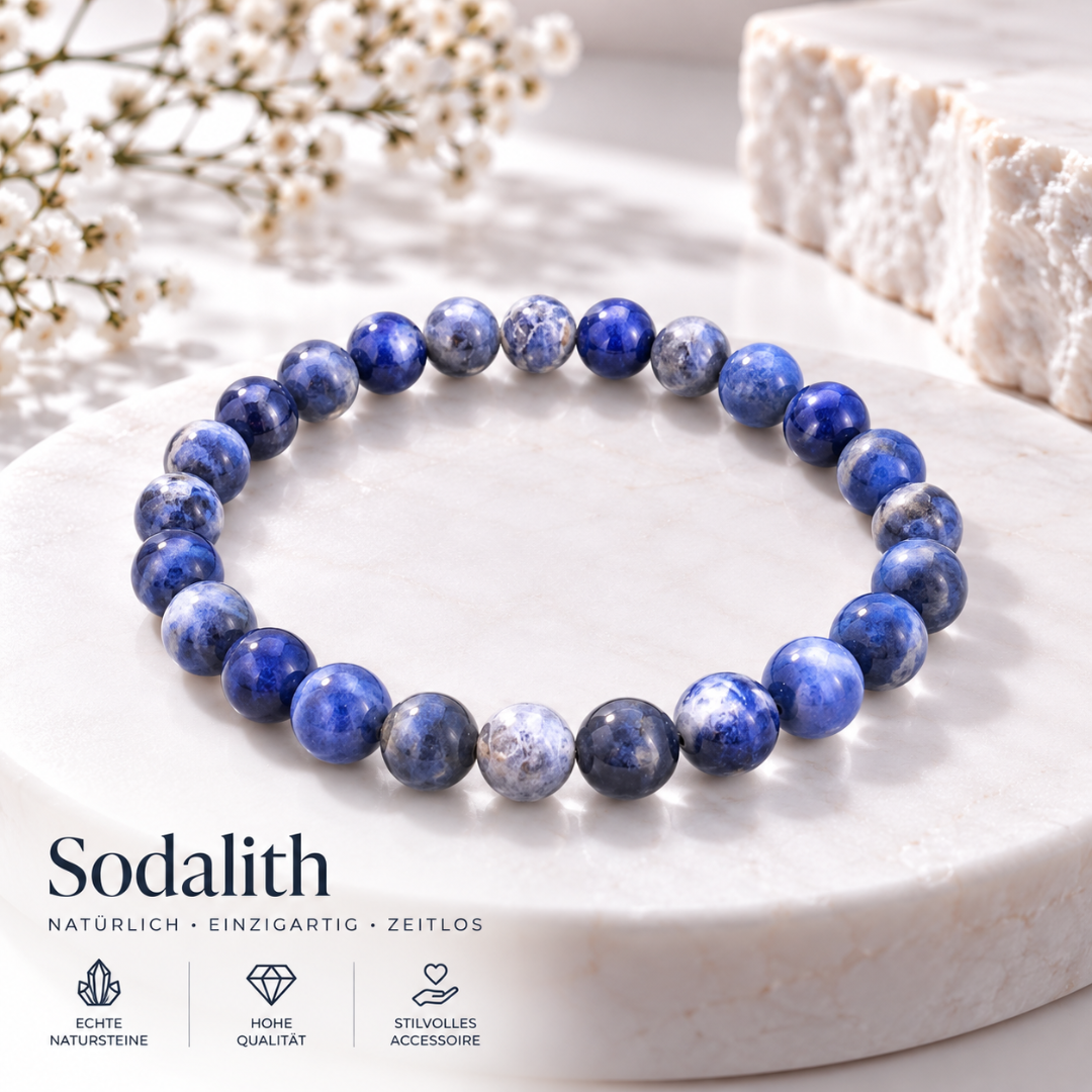 Edelsteinarmband aus echtem Sodalith