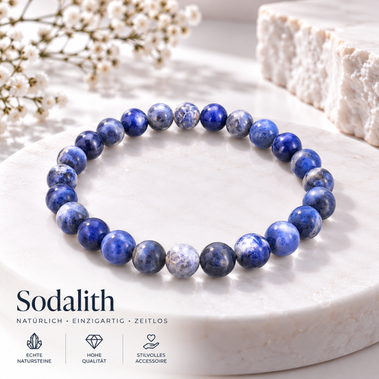 Edelsteinarmband aus echtem Sodalith