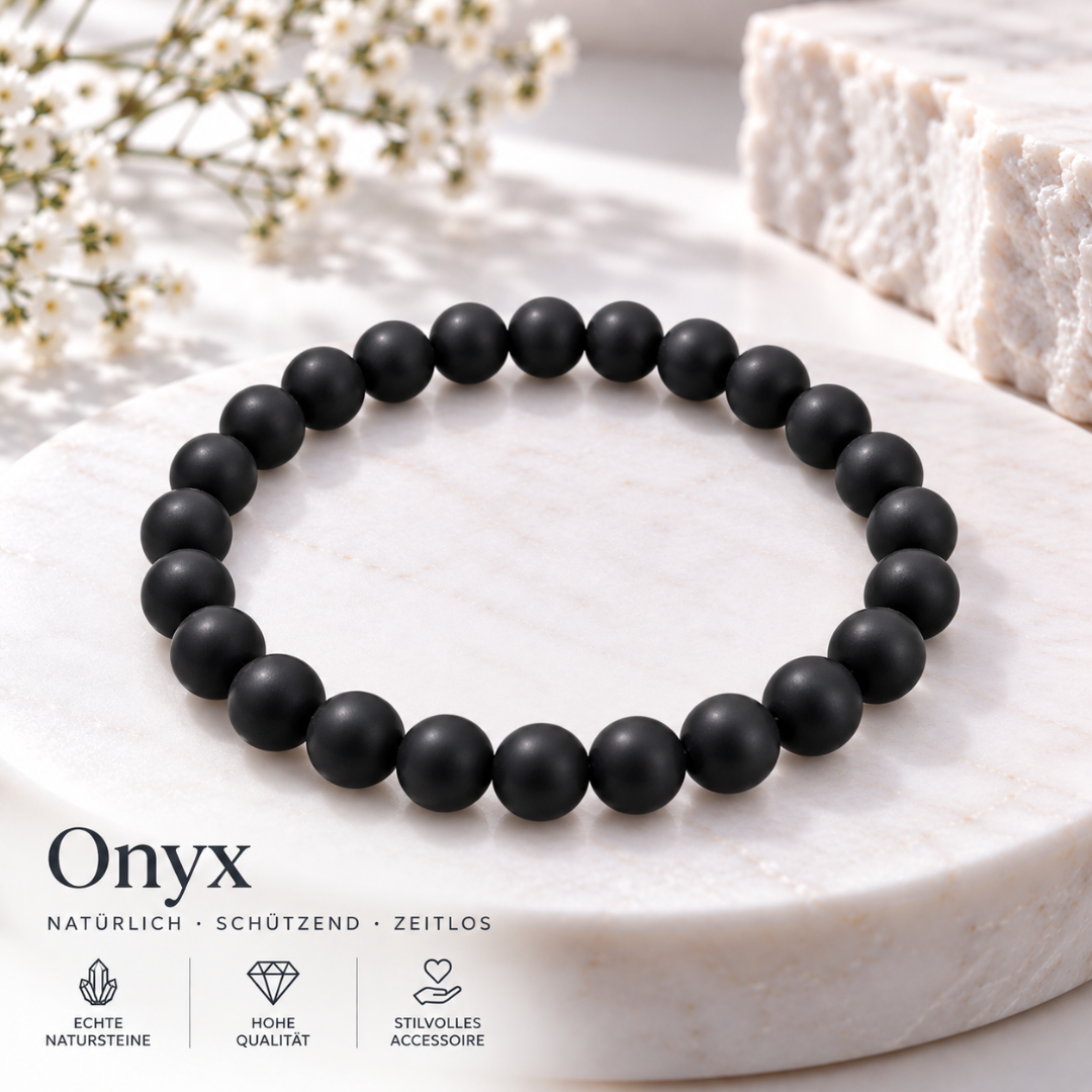 Edelsteinarmband aus echtem Onyx