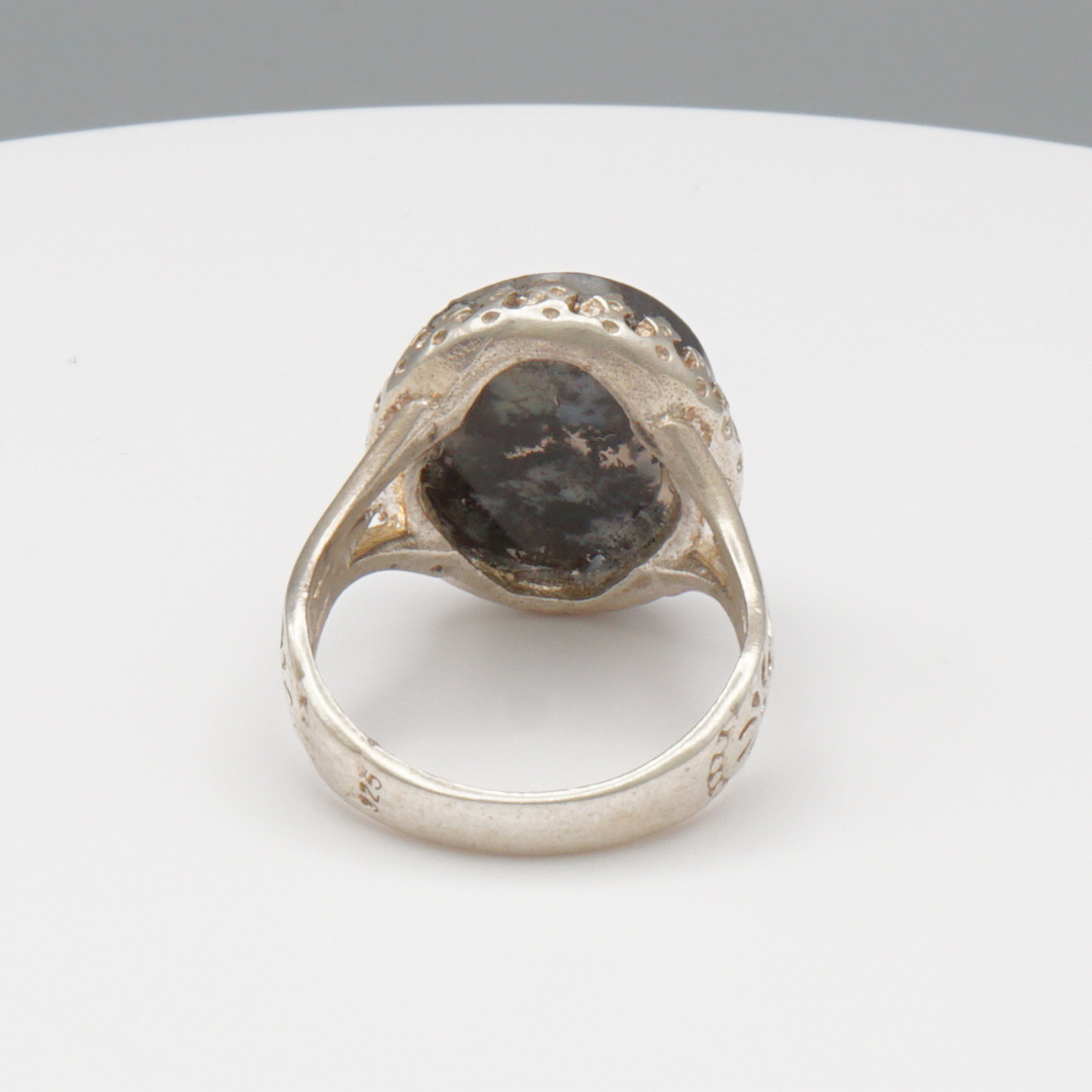 925 Silber Herrenring mit echtem Jemen Achat - Aqeeq Yamani