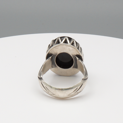 925 Silber Herrenring mit Jemen Achat - Aqeeq Yamani Handarbeit