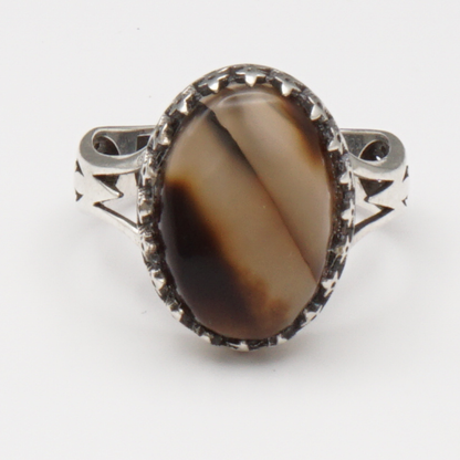 925 Silber Herrenring mit echtem Jemen Achat - Aqeeq Yamani