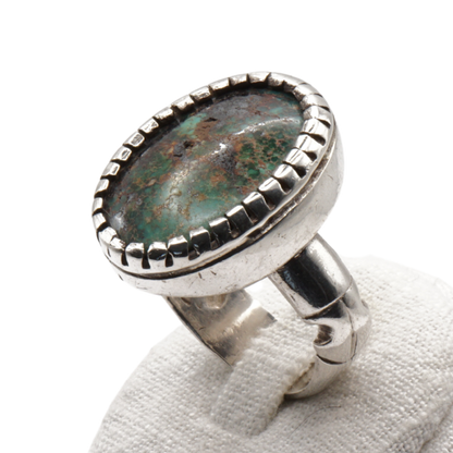 925 Silber Herren Ring mit echtem Türkis Firouz Nishaburi - Handarbeit - Premium Qualität