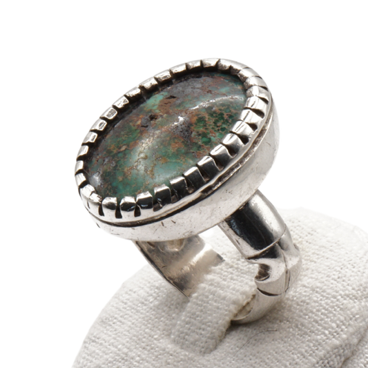 925 Silber Herren Ring mit echtem Türkis Firouz Nishaburi - Handarbeit - Premium Qualität