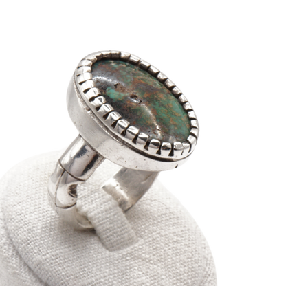 925 Silber Herren Ring mit echtem Türkis Firouz Nishaburi - Handarbeit - Premium Qualität