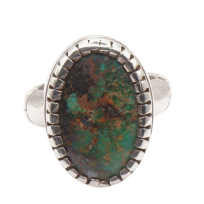 925 Silber Herren Ring mit echtem Türkis Firouz Nishaburi - Handarbeit - Premium Qualität