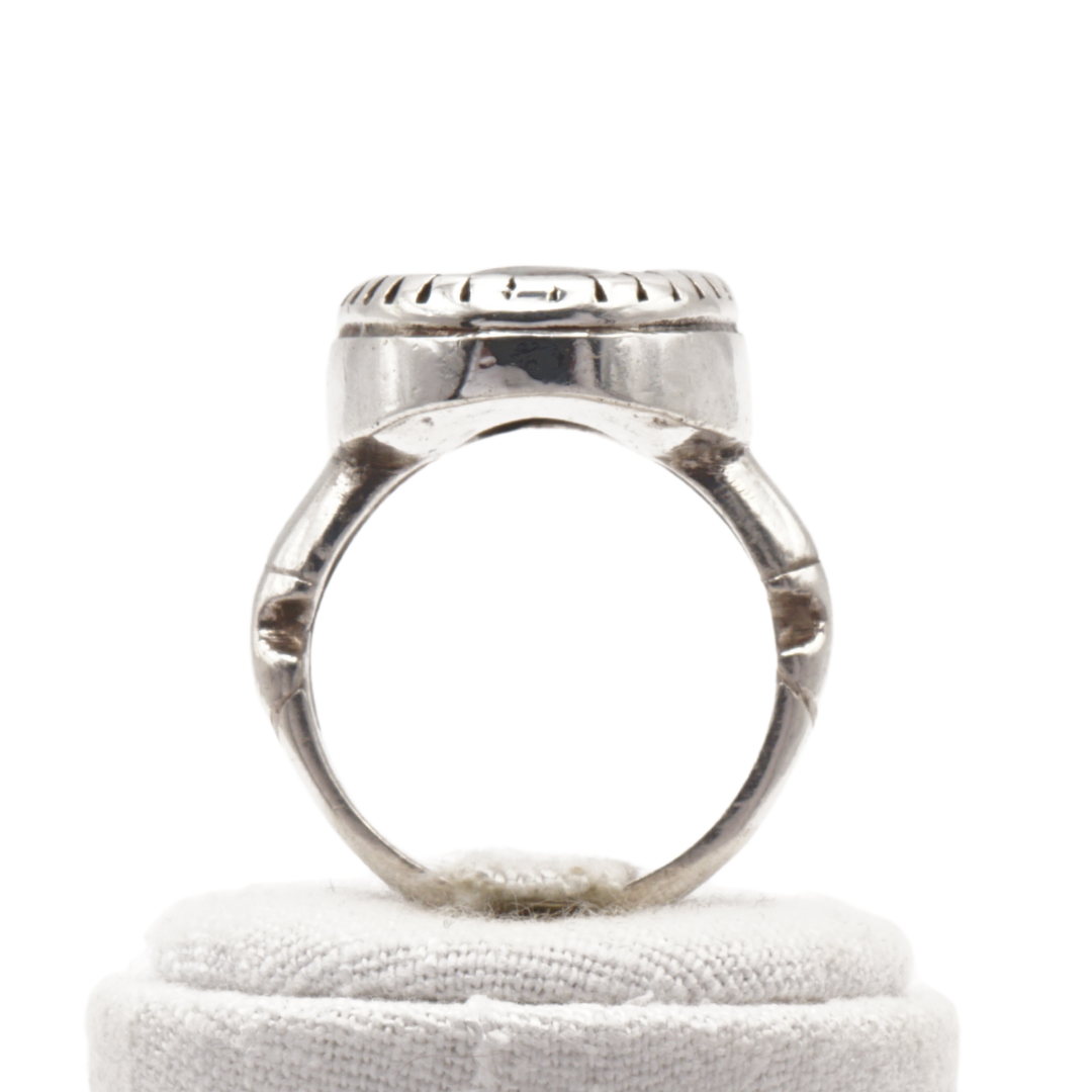 925 Silber Herren Ring mit echtem Türkis Firouz Nishaburi - Handarbeit - Premium Qualität