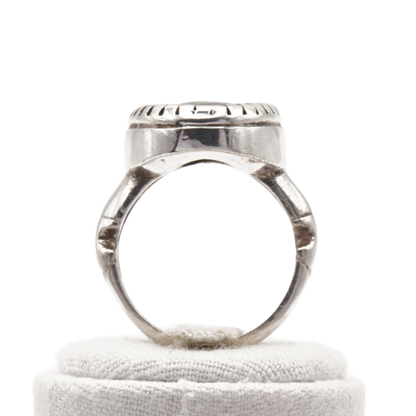 925 Silber Herren Ring mit echtem Türkis Firouz Nishaburi - Handarbeit - Premium Qualität