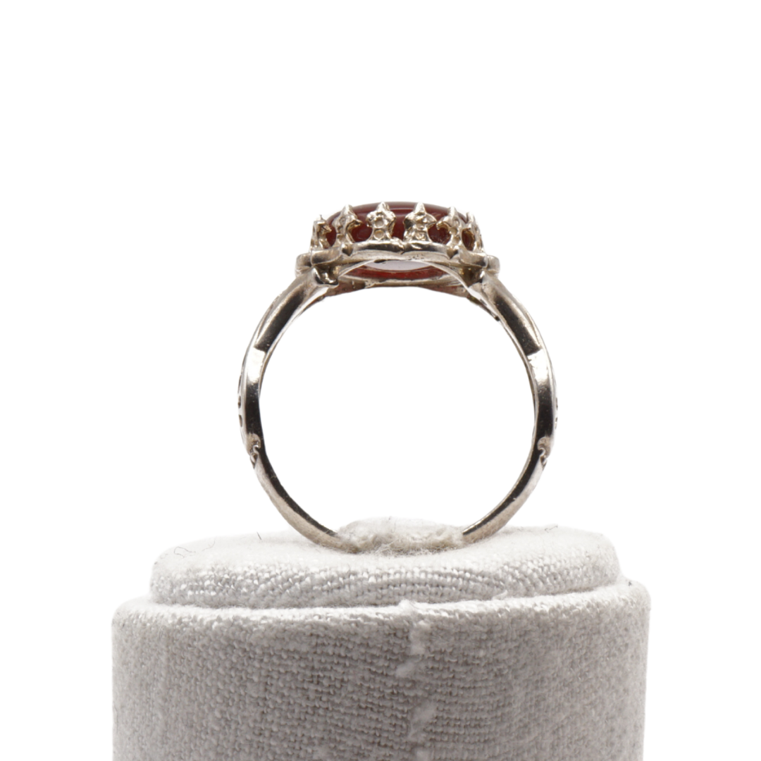 925 Silber Herrenring mit echtem Jemen Achat - Aqeeq